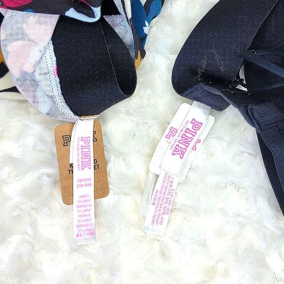 NWT 2PC PINK VICTORIA SECRET LACE HALTER BRA BOY SHORTS WILDFLOWER SET SMALL S - Picture 7 of 10